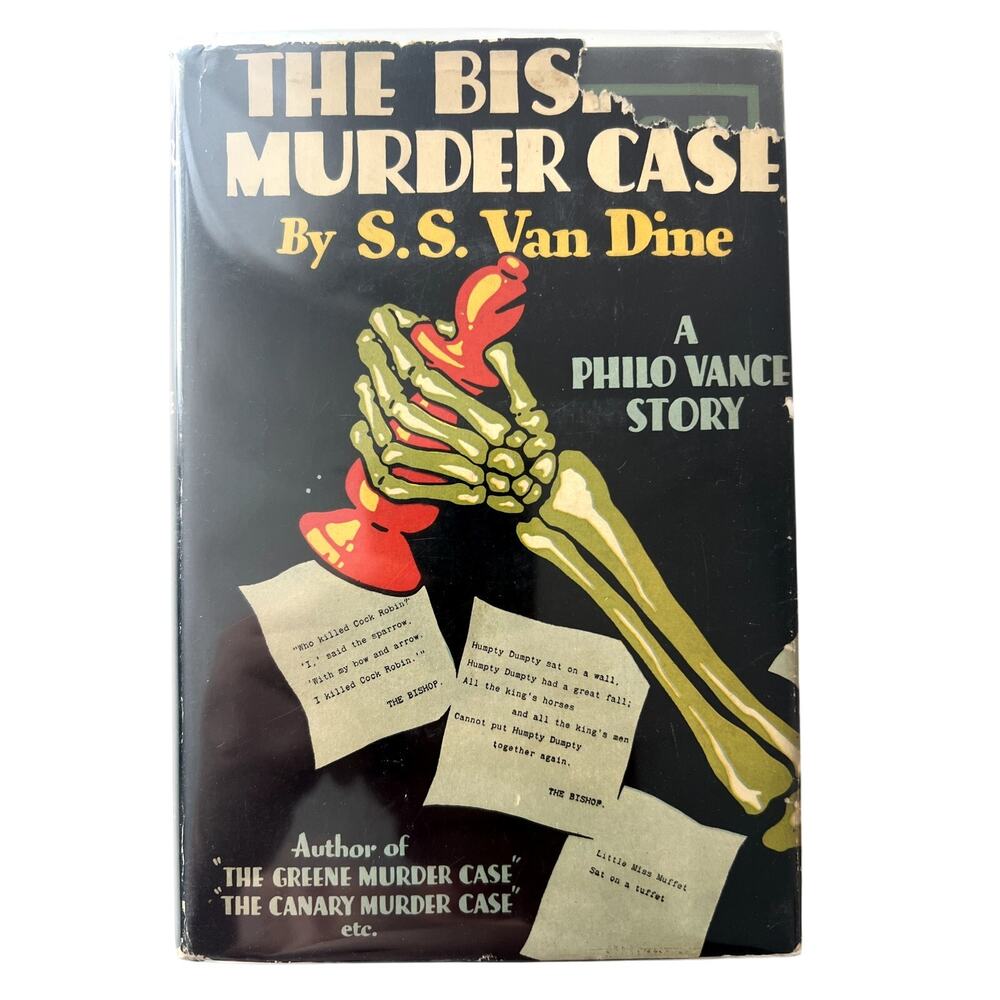 S.S. Van Dine The Bishop Murder Case Philo Vance Story 1929 Hardback DJ VGC